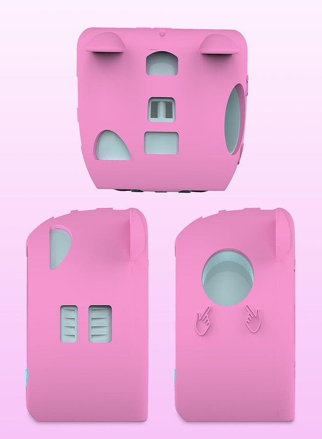 JCHPINE Silicone Cover Case for Punirunes Interactive Digital Toy, Protective Skin Sleeve for Punirunes Digital Pet Toys Squishy Characters Electronic Pets Accessories (Pink Case) - Image 5